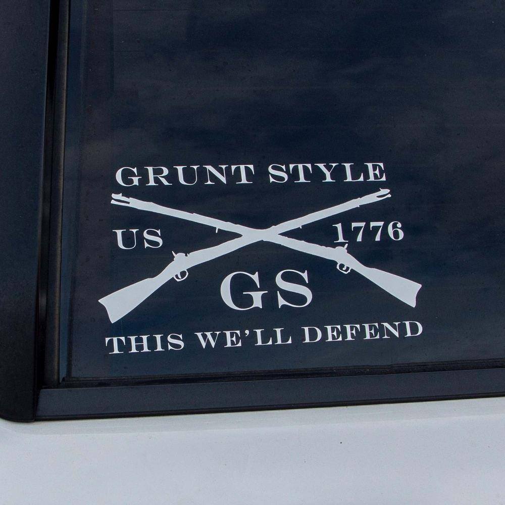 Grunt Style Full Logo 9" White Decal