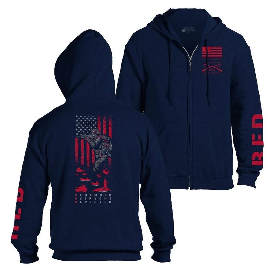 RED - Remember Everyone Deployed Full Zip Hoodie