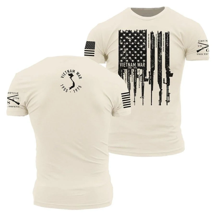 Vietnam War Rifle Flag T-Shirt