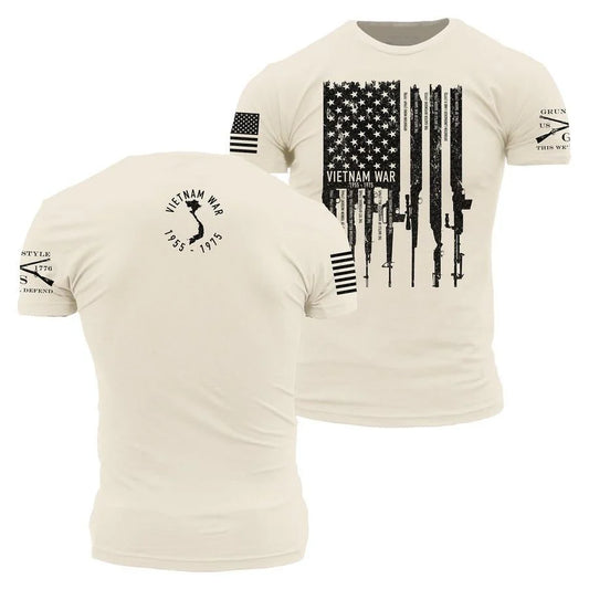 Vietnam War Rifle Flag T-Shirt